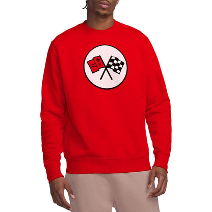 Red - Back - Chevrolet Unisex Adult 2Nd Gen Vette Logo Sweatshirt