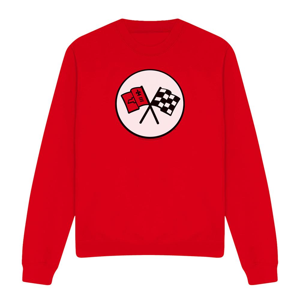 Red - Front - Chevrolet Unisex Adult 2Nd Gen Vette Logo Sweatshirt