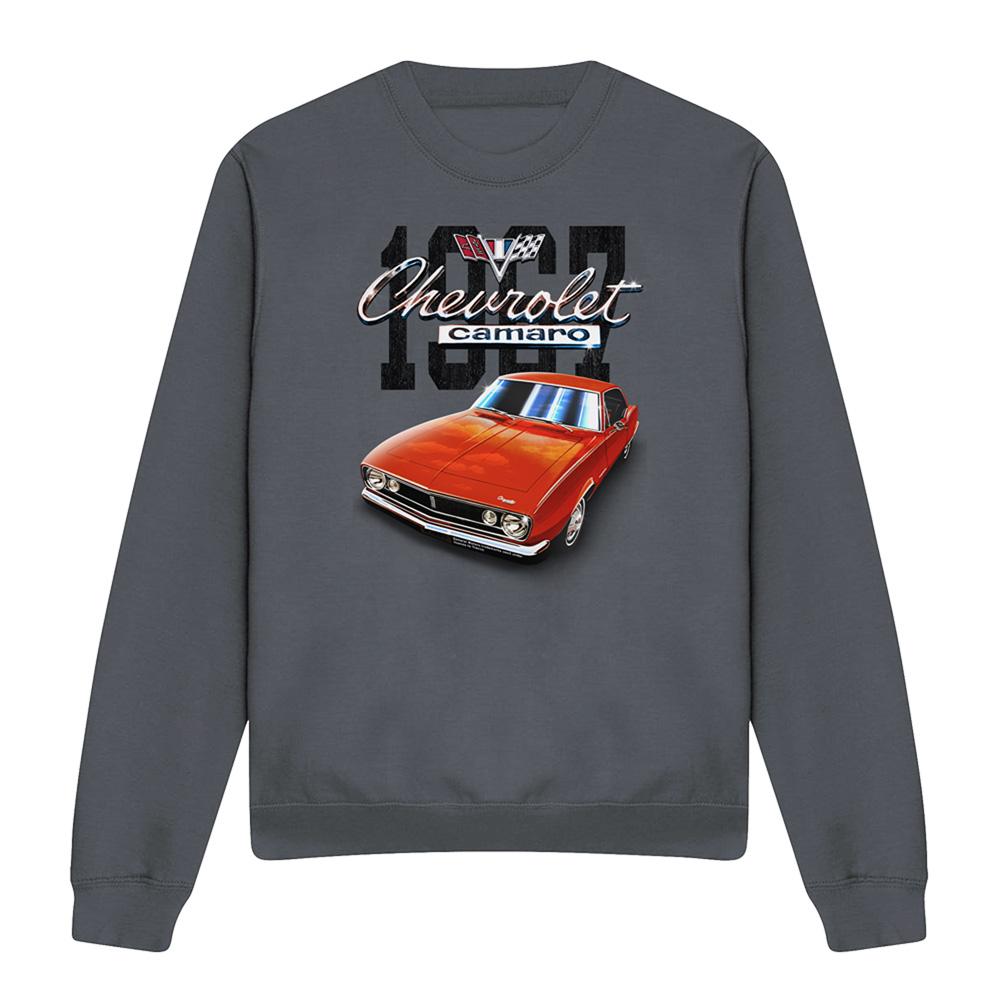 Charcoal - Front - Chevrolet Unisex Adult Classic Camaro Heather Sweatshirt