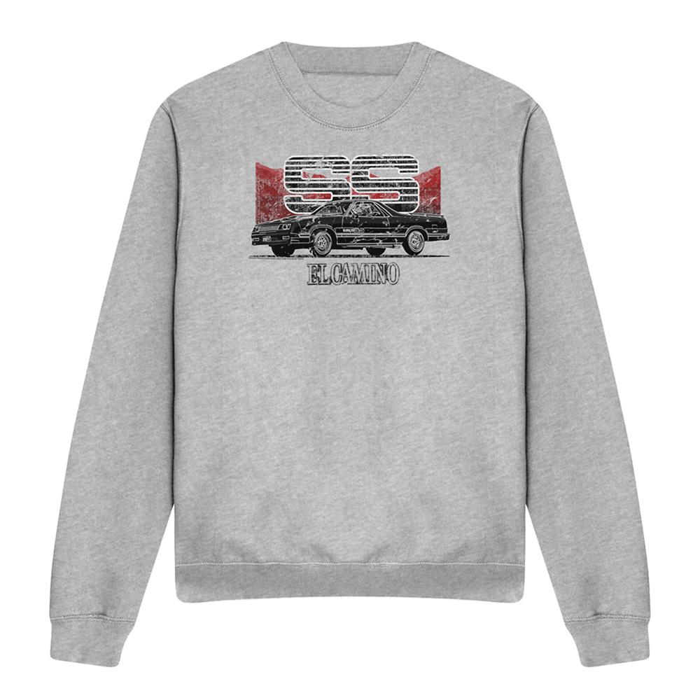 Athletic Heather - Front - Chevrolet Unisex Adult El Camino Ss Mountains Heather Sweatshirt