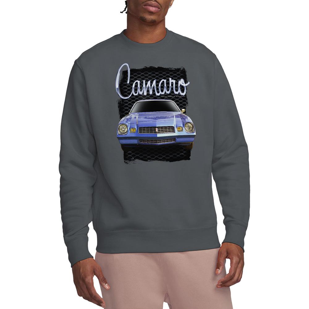 Charcoal - Back - Chevrolet Unisex Adult Yellow Camaro Heather Sweatshirt