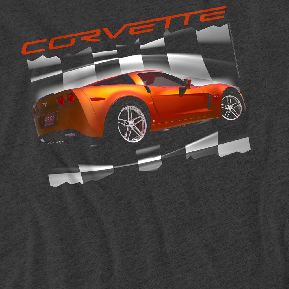 Charcoal - Side - Chevrolet Unisex Adult Orange Z06 Vette Heather T-Shirt