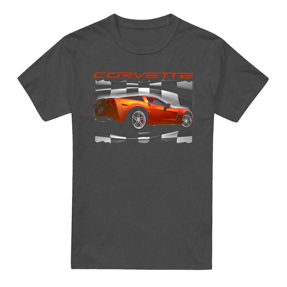 Charcoal - Front - Chevrolet Unisex Adult Orange Z06 Vette Heather T-Shirt
