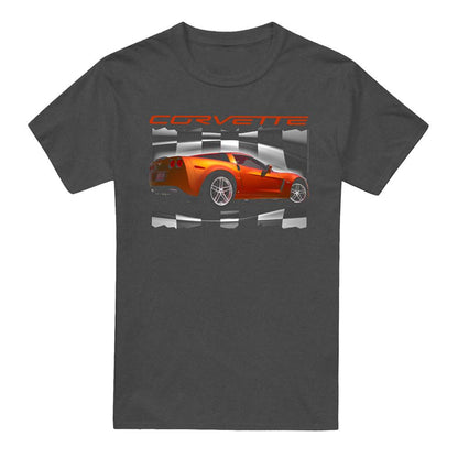 Charcoal - Front - Chevrolet Unisex Adult Orange Z06 Vette Heather T-Shirt