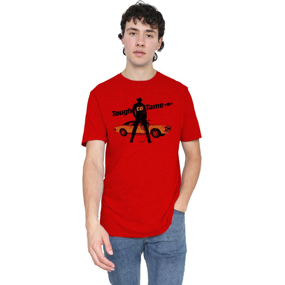 Red - Back - Chevrolet Unisex Adult Tough To Tame Heather T-Shirt