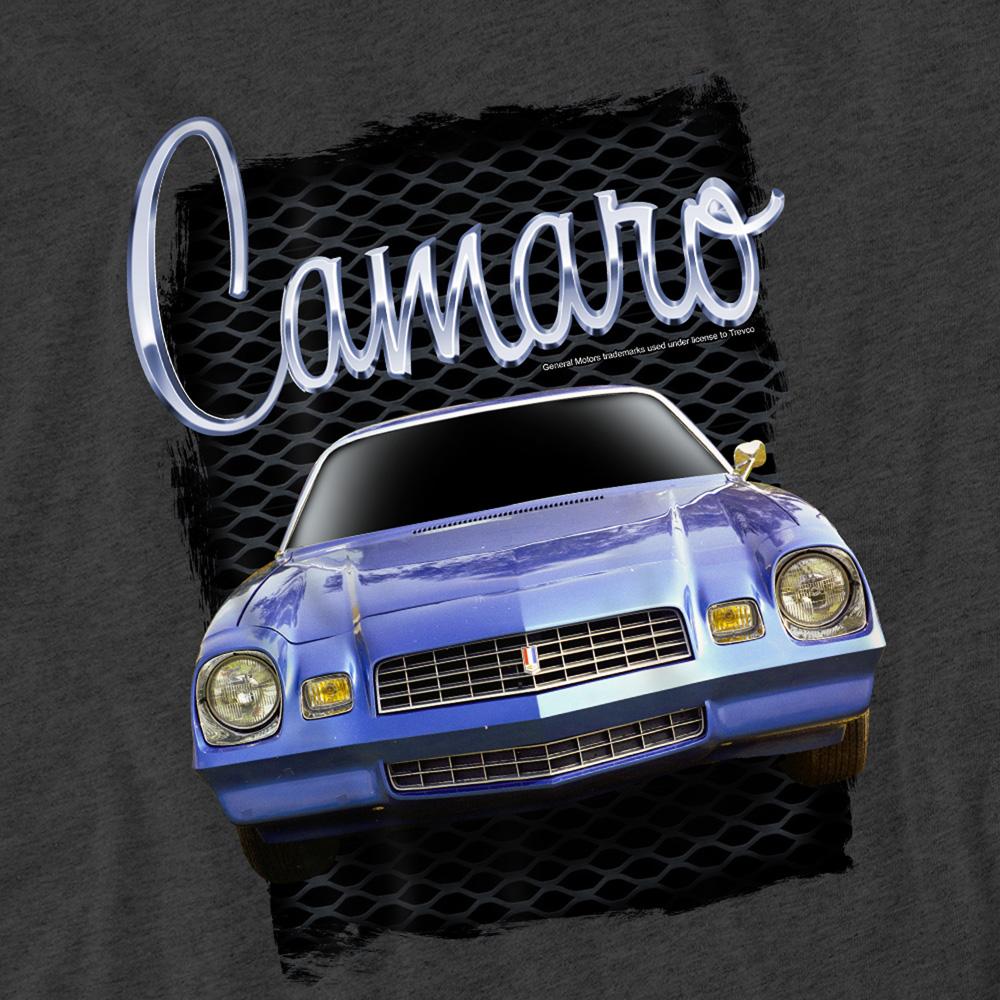Charcoal - Side - Chevrolet Unisex Adult Yellow Camaro Heather T-Shirt