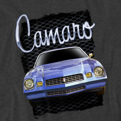 Charcoal - Side - Chevrolet Unisex Adult Yellow Camaro Heather T-Shirt