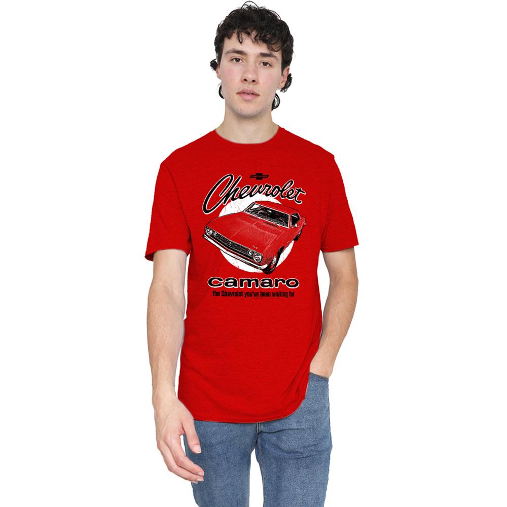 Red - Back - Chevrolet Unisex Adult Camaro Retro Heather T-Shirt