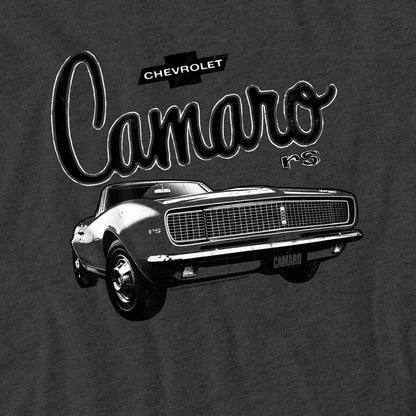 Charcoal - Side - Chevrolet Unisex Adult Script Car Heather T-Shirt