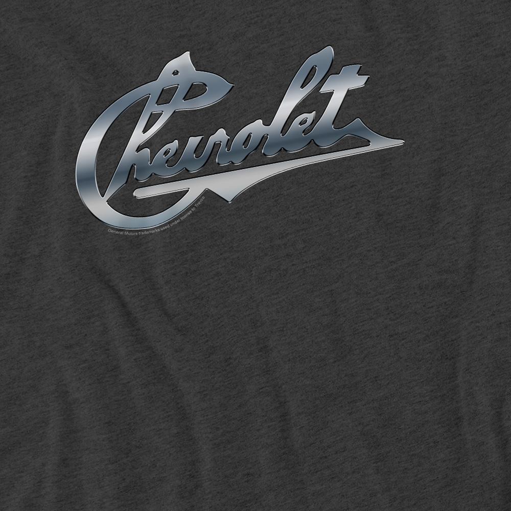 Charcoal - Side - Chevrolet Unisex Adult Chevy Bowtie Chrome Vintage T-Shirt