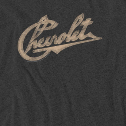 Charcoal - Side - Chevrolet Unisex Adult Chevy Script Heather T-Shirt