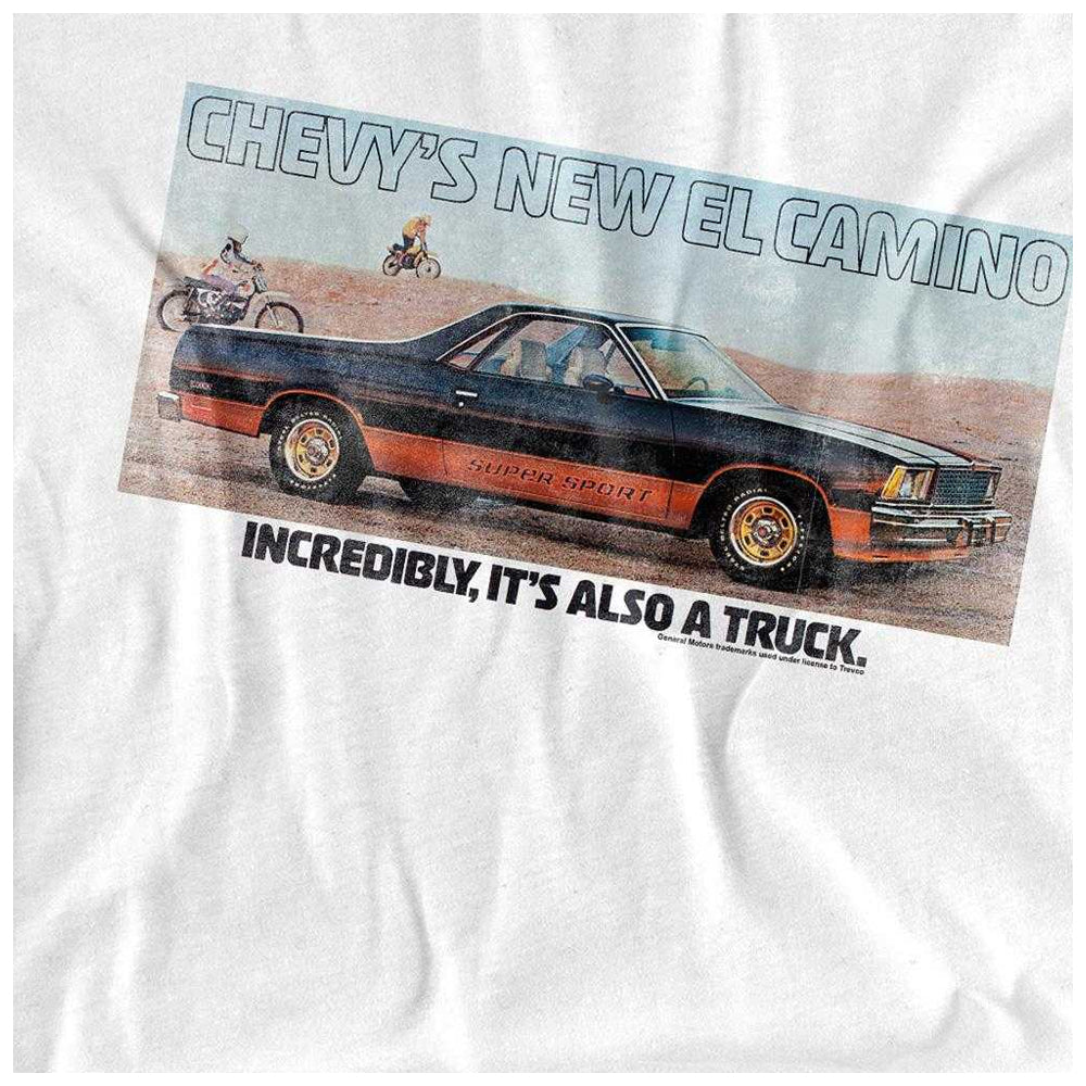 White - Side - Chevrolet Unisex Adult El Camino Long-Sleeved T-Shirt