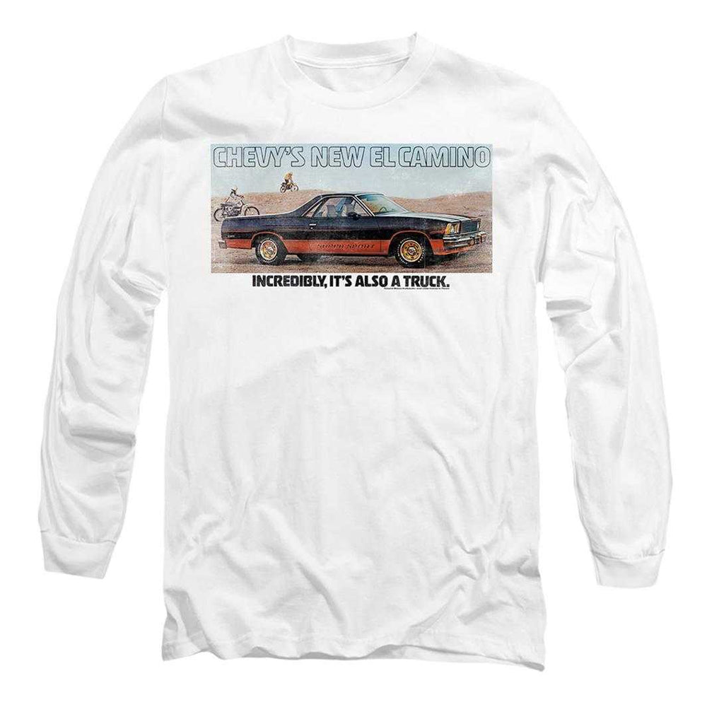 White - Front - Chevrolet Unisex Adult El Camino Long-Sleeved T-Shirt
