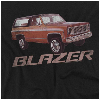 Black - Side - Chevrolet Unisex Adult Blazer Retro Long-Sleeved T-Shirt