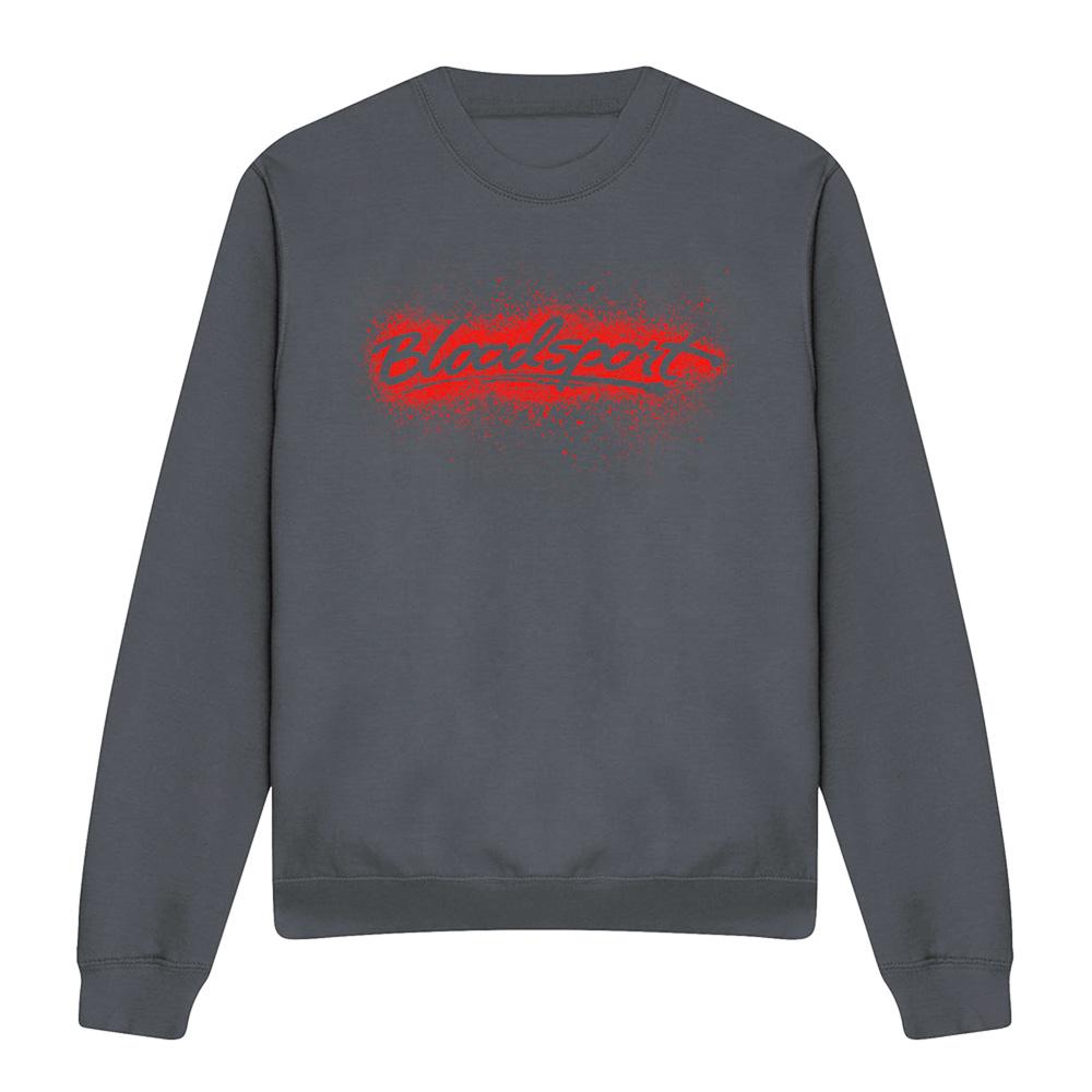 Charcoal - Front - Bloodsport Unisex Adult Blood Splatter Sweatshirt