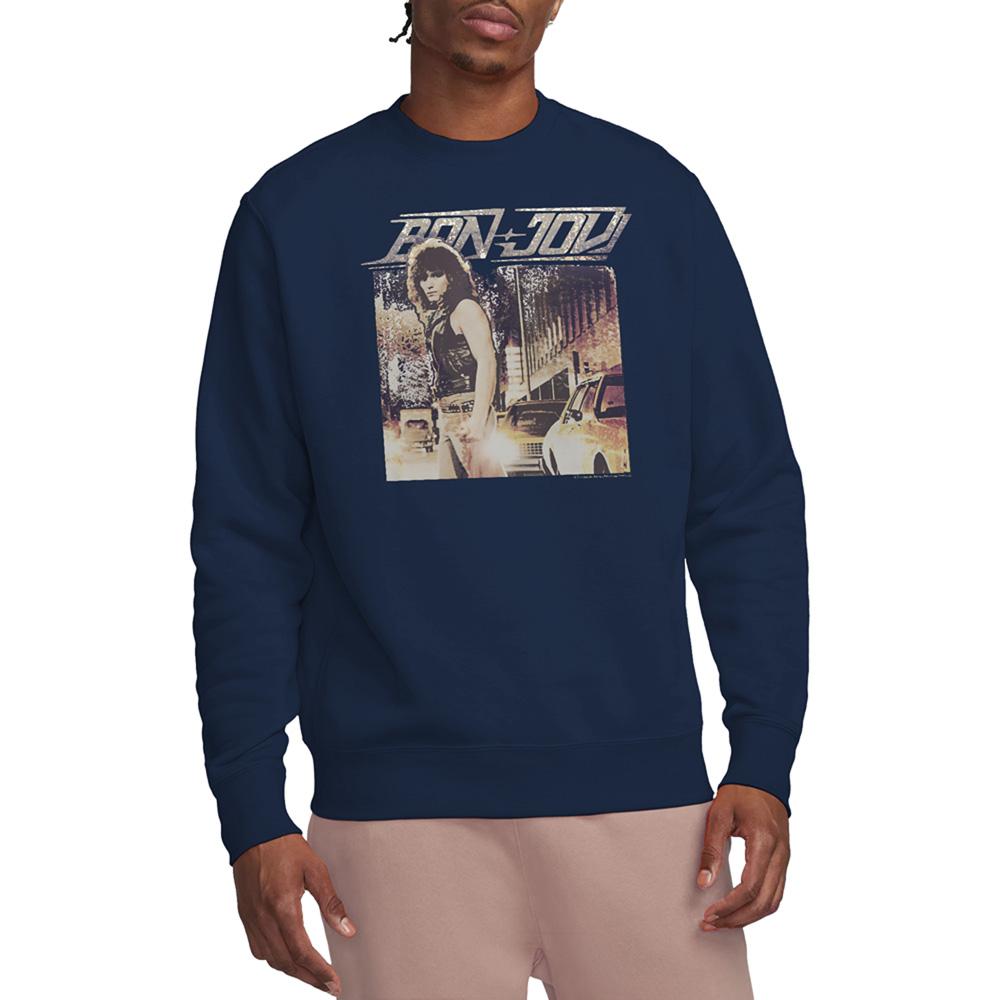 Navy - Lifestyle - Bon Jovi Unisex Adult Runaway Jon Sweatshirt