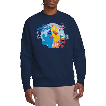 Navy - Lifestyle - Sesame Street Unisex Adult Winter Wishes Sweatshirt