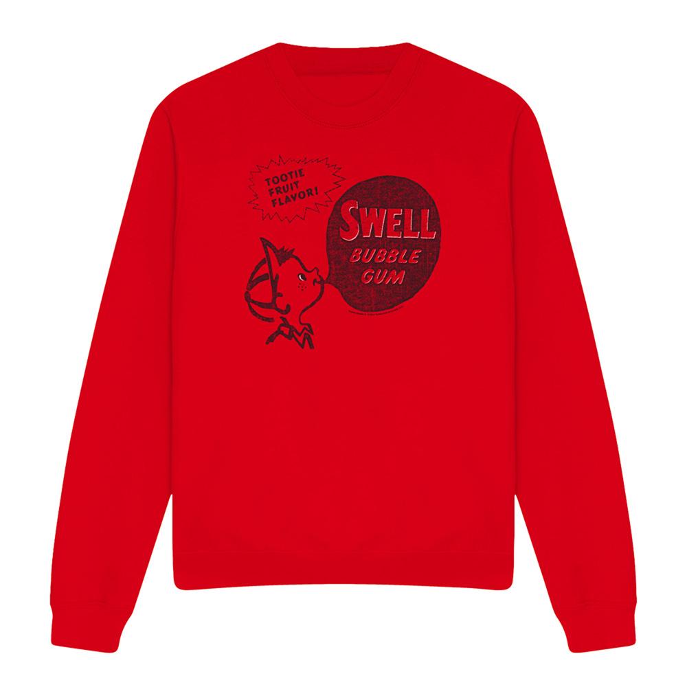 Red - Front - Dubble Bubble Unisex Adult Swell Gum Sweatshirt