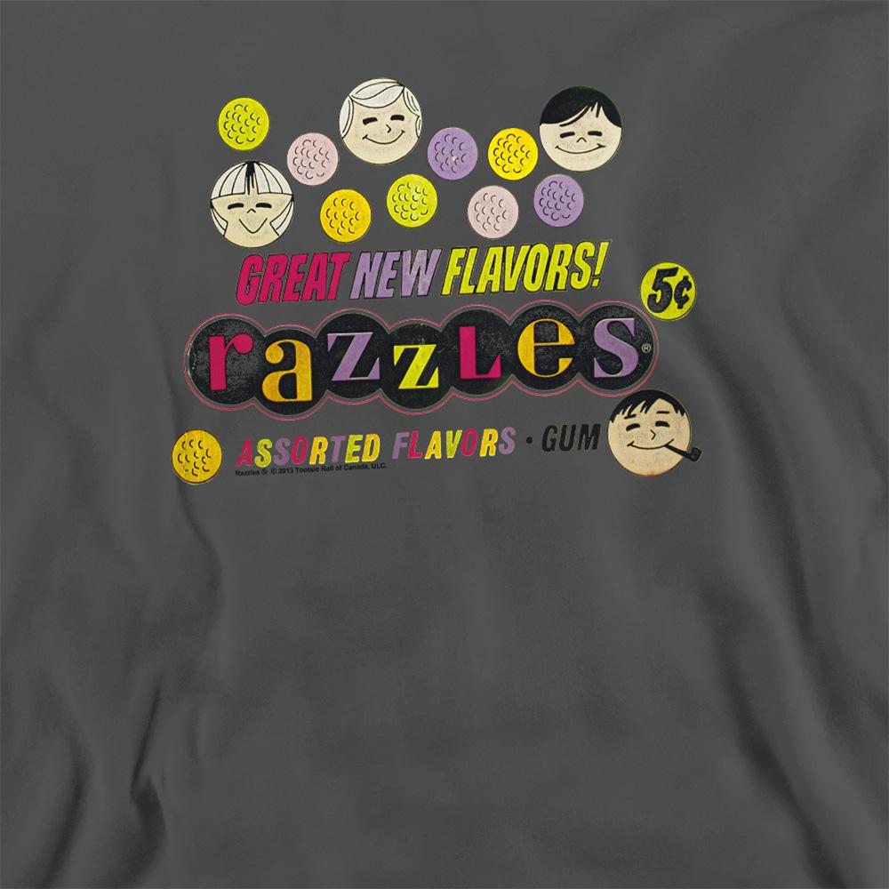 Charcoal - Side - Dubble Bubble Unisex Adult Razzles Retro Box Heather Sweatshirt