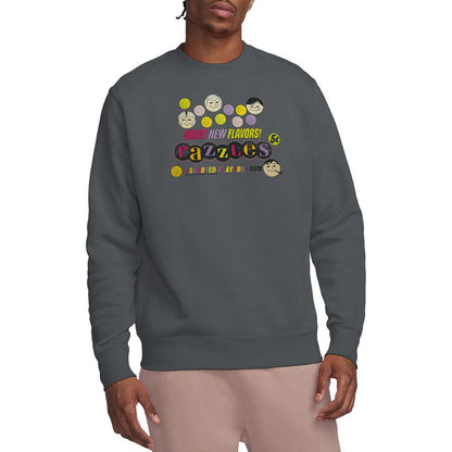 Charcoal - Lifestyle - Dubble Bubble Unisex Adult Razzles Retro Box Heather Sweatshirt