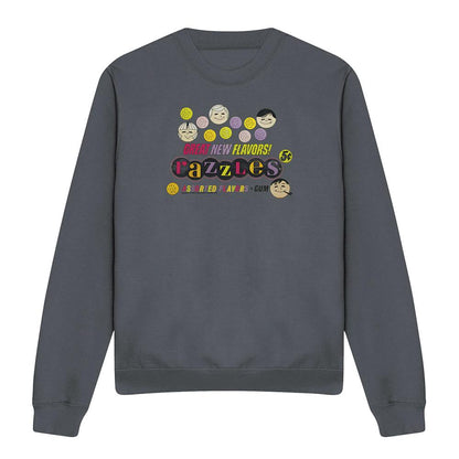 Charcoal - Front - Dubble Bubble Unisex Adult Razzles Retro Box Heather Sweatshirt