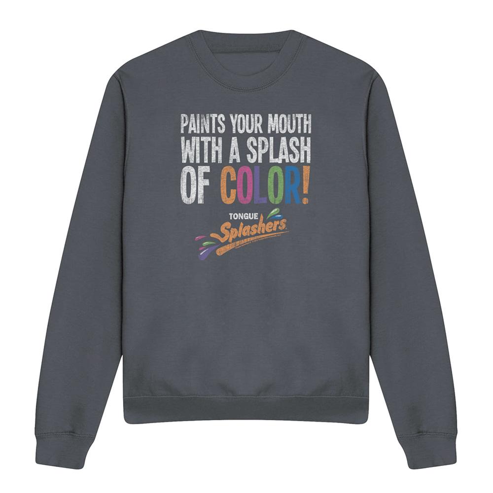 Charcoal - Front - Dubble Bubble Unisex Adult Paints Your Mouth Heather Sweatshirt
