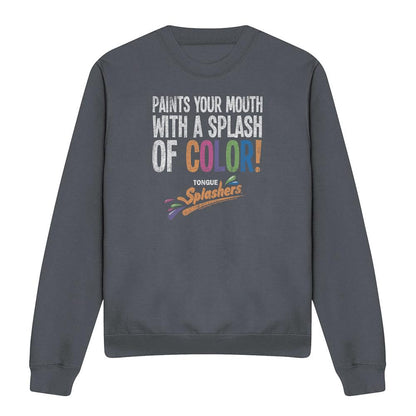 Charcoal - Front - Dubble Bubble Unisex Adult Paints Your Mouth Heather Sweatshirt