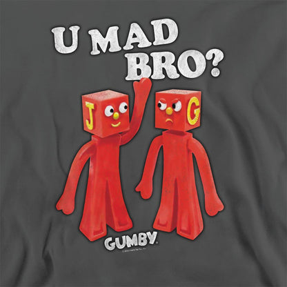 Charcoal - Side - Gumby Unisex Adult U Mad Bro Sweatshirt