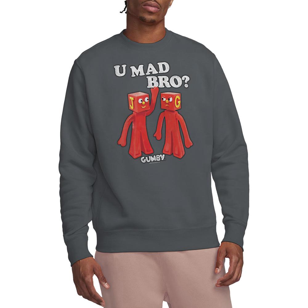 Charcoal - Lifestyle - Gumby Unisex Adult U Mad Bro Sweatshirt