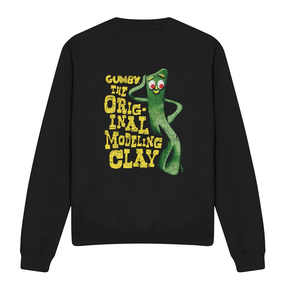 Black - Front - Gumby Unisex Adult So Punny Sweatshirt