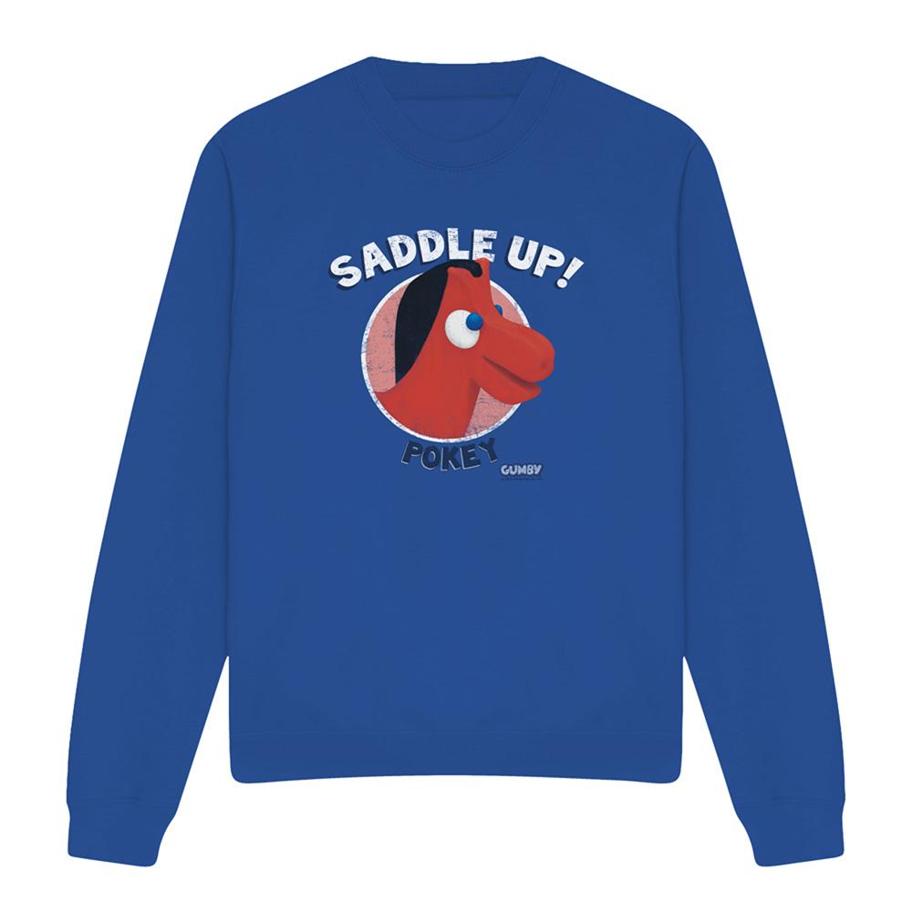 Royal Blue - Front - Gumby Unisex Adult Saddle Up Sweatshirt