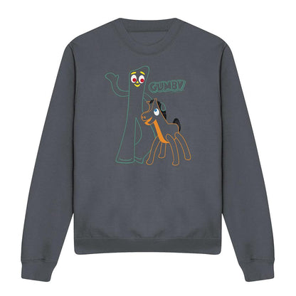 Charcoal - Front - Gumby Unisex Adult Outline Sweatshirt