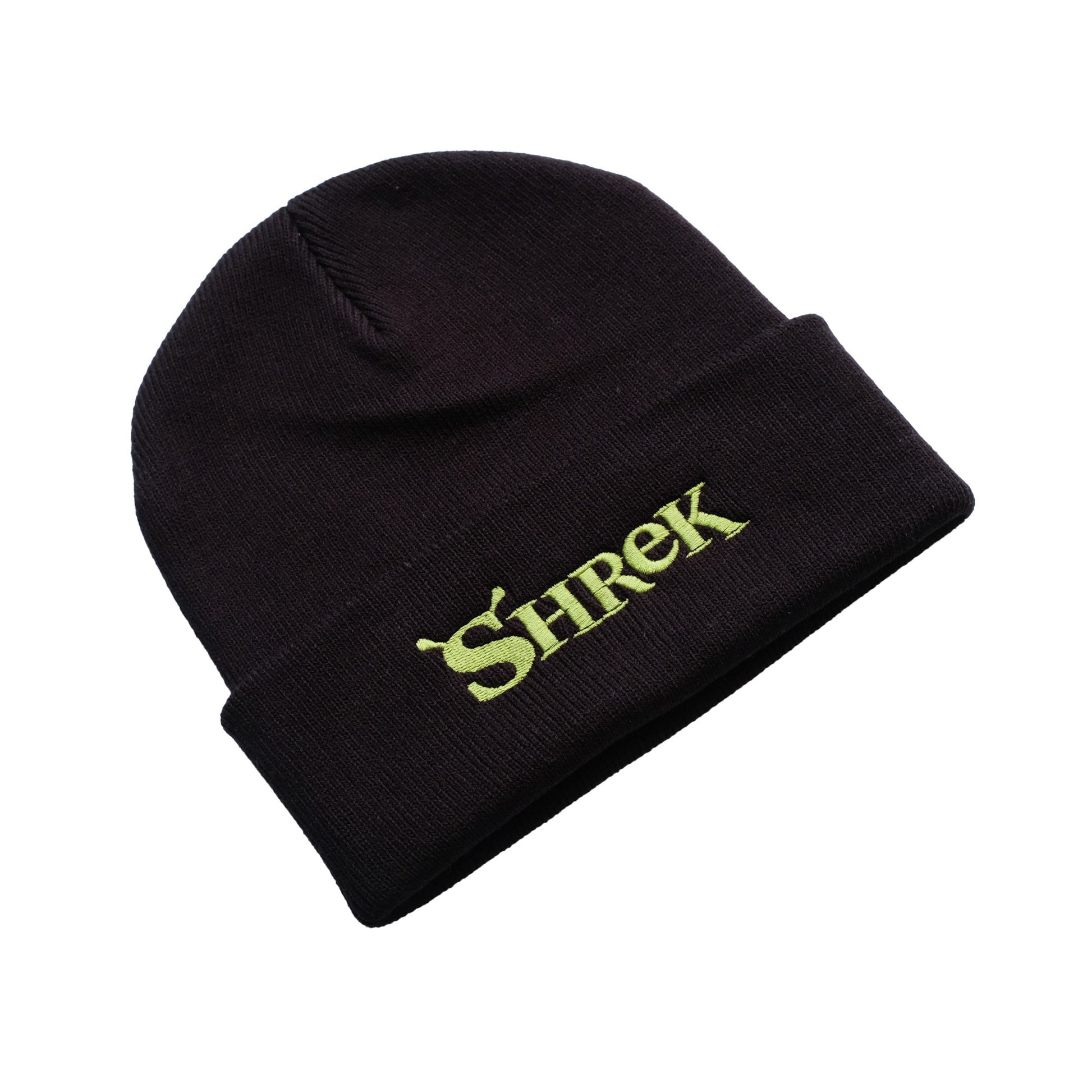 Black - Back - Shrek Mens Logo Beanie