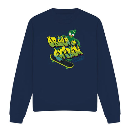 Navy - Front - Gumby Unisex Adult Green And Extreme Sweatshirt