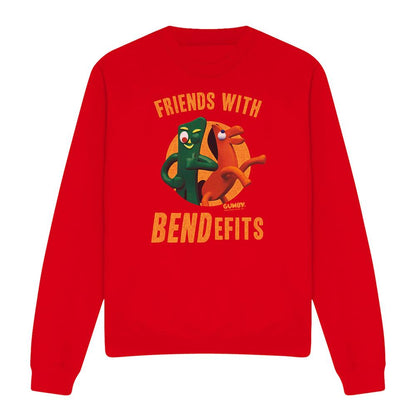 Red - Front - Gumby Unisex Adult Bendefits Sweatshirt
