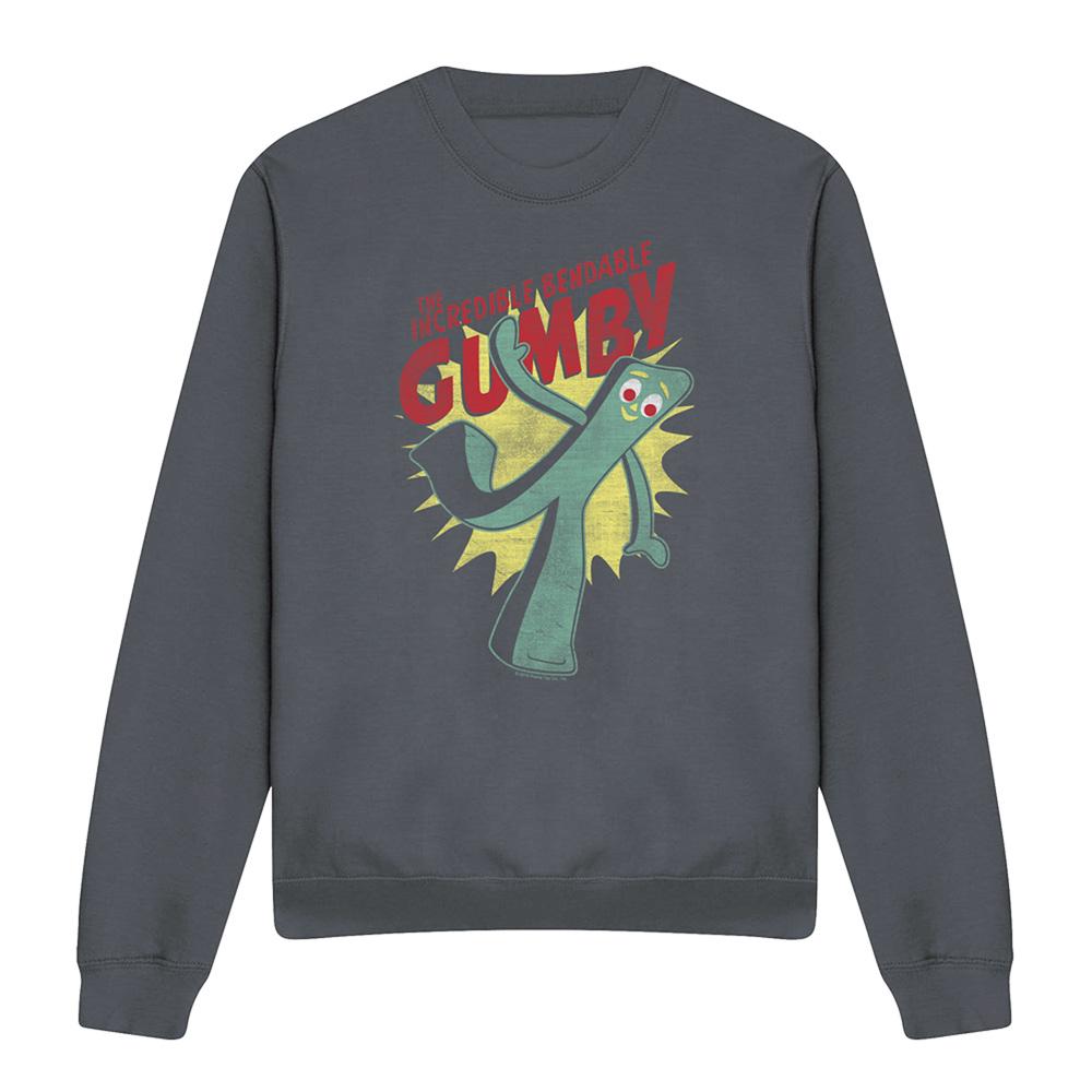 Charcoal - Front - Gumby Unisex Adult Bendable Sweatshirt
