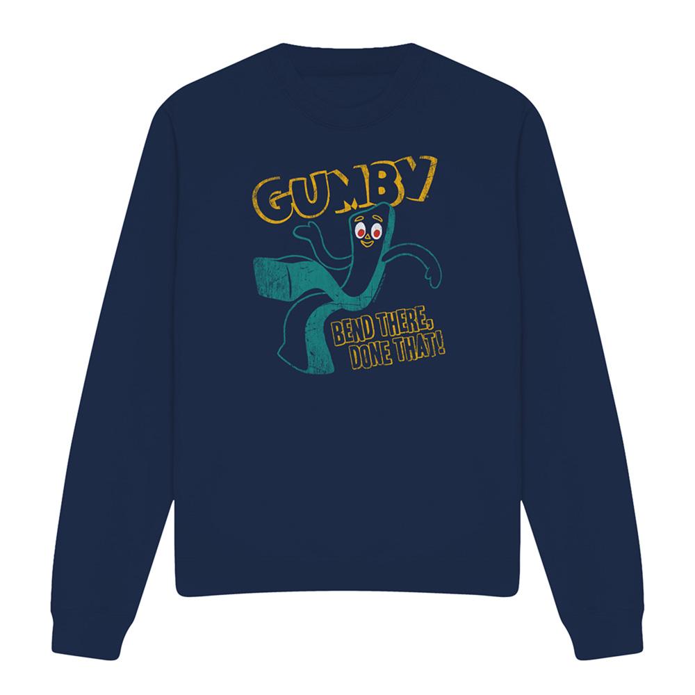 Navy - Front - Gumby Unisex Adult Bend There Sweatshirt