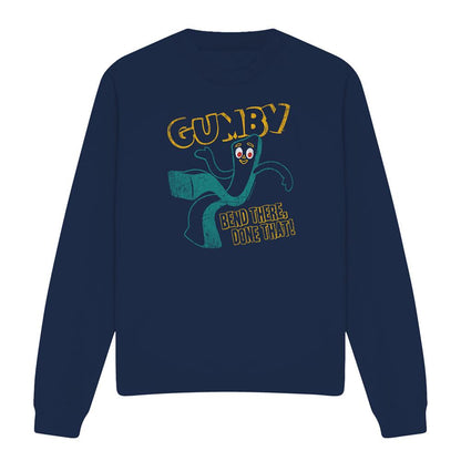 Navy - Front - Gumby Unisex Adult Bend There Sweatshirt