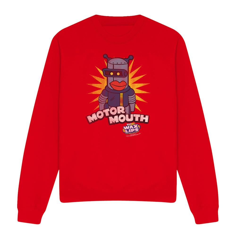 Red - Front - Dubble Bubble Unisex Adult Motor Mouth Sweatshirt
