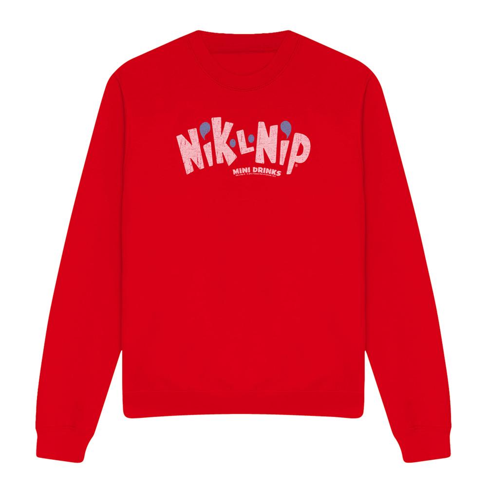 Red - Front - Dubble Bubble Unisex Adult Distressed Logo Sweatshirt