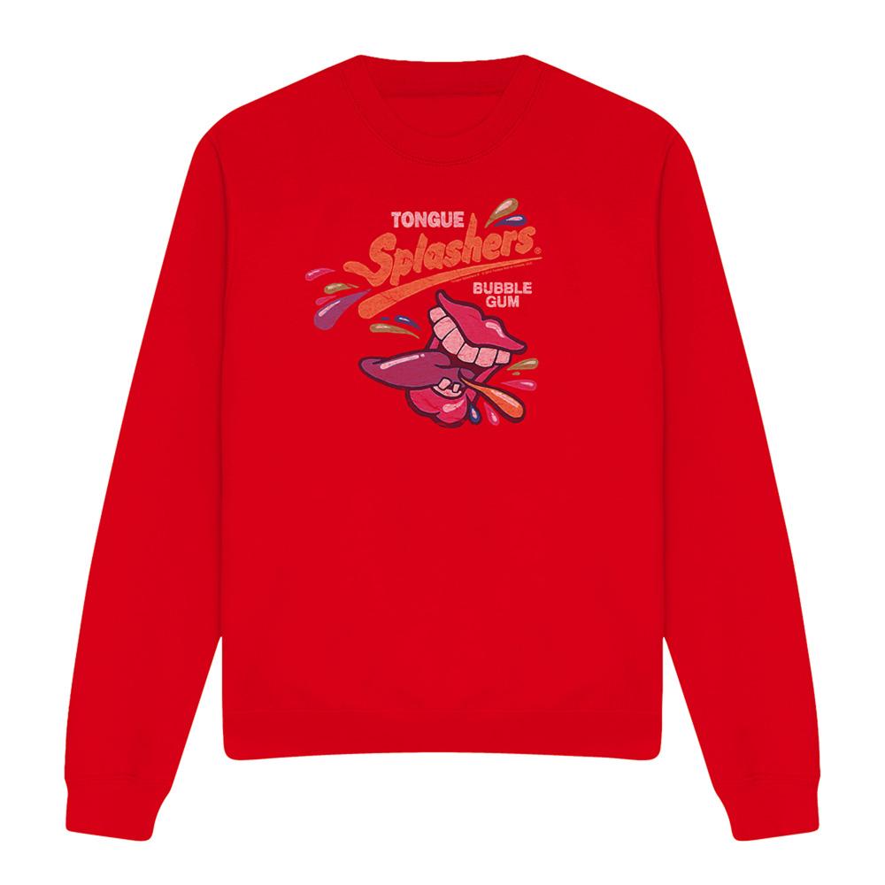 Red - Front - Dubble Bubble Unisex Adult Distressed Logo Sweatshirt