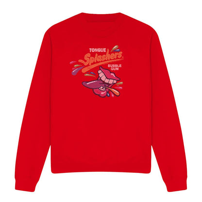 Red - Front - Dubble Bubble Unisex Adult Distressed Logo Sweatshirt
