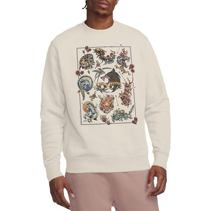 Natural - Lifestyle - The Witcher Unisex Adult Monster Tattoo Flash Sweatshirt