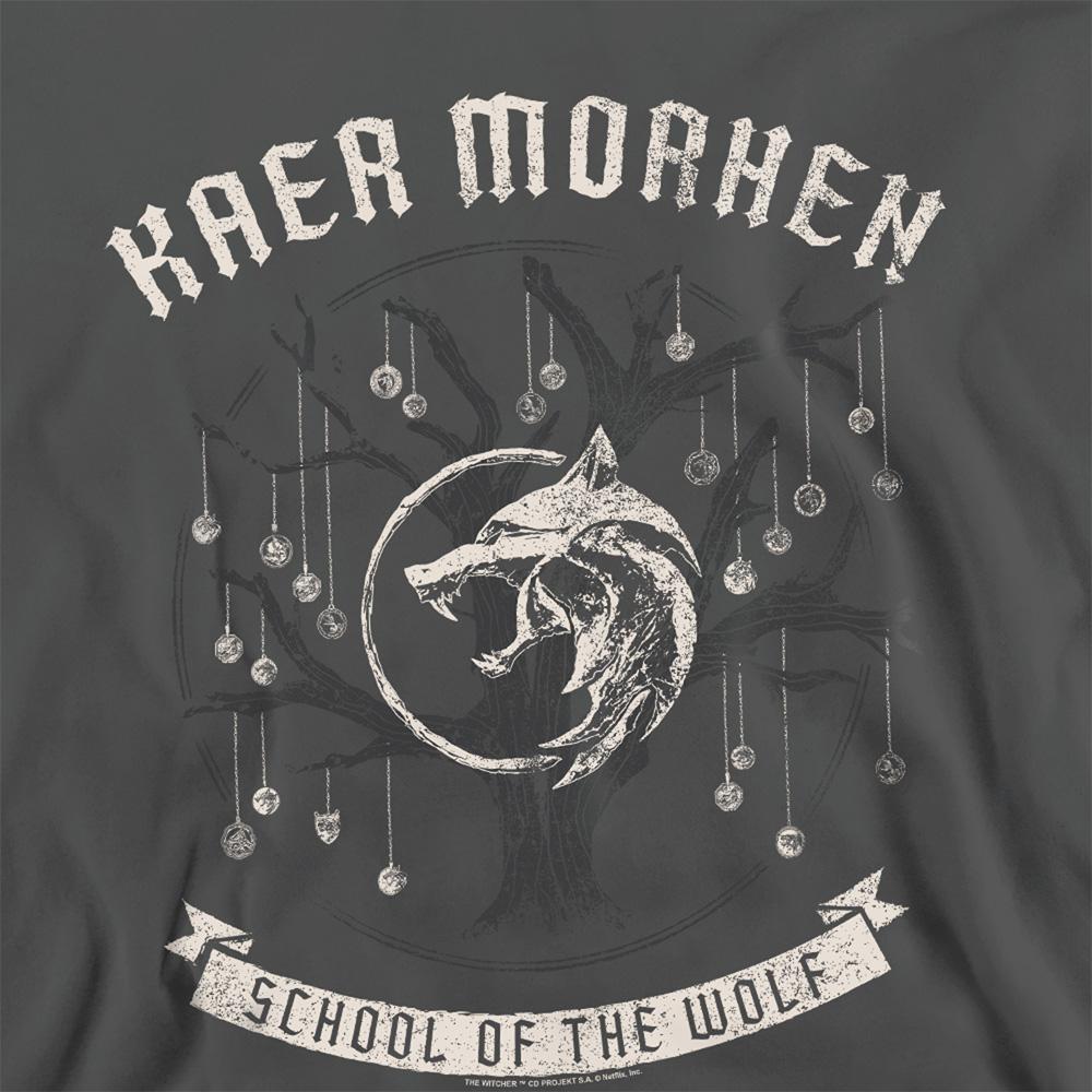 Charcoal - Side - The Witcher Unisex Adult Kaer Morhen Medallion Sweatshirt