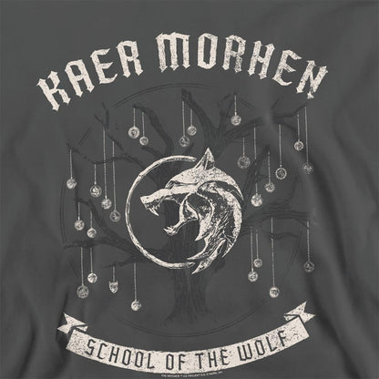 Charcoal - Side - The Witcher Unisex Adult Kaer Morhen Medallion Sweatshirt