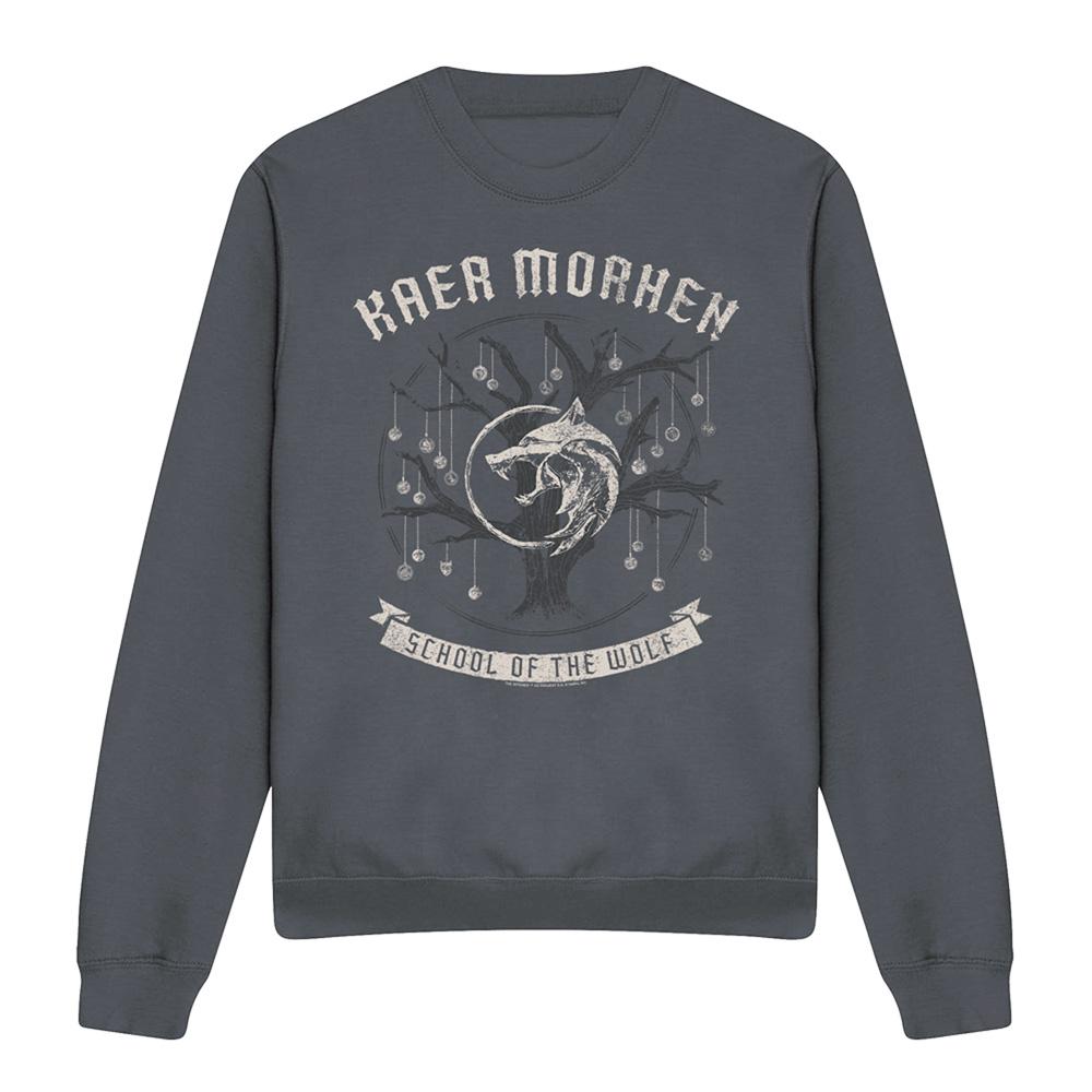 Charcoal - Front - The Witcher Unisex Adult Kaer Morhen Medallion Sweatshirt