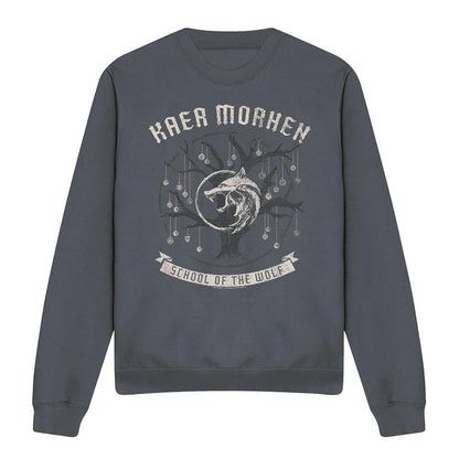 Charcoal - Front - The Witcher Unisex Adult Kaer Morhen Medallion Sweatshirt