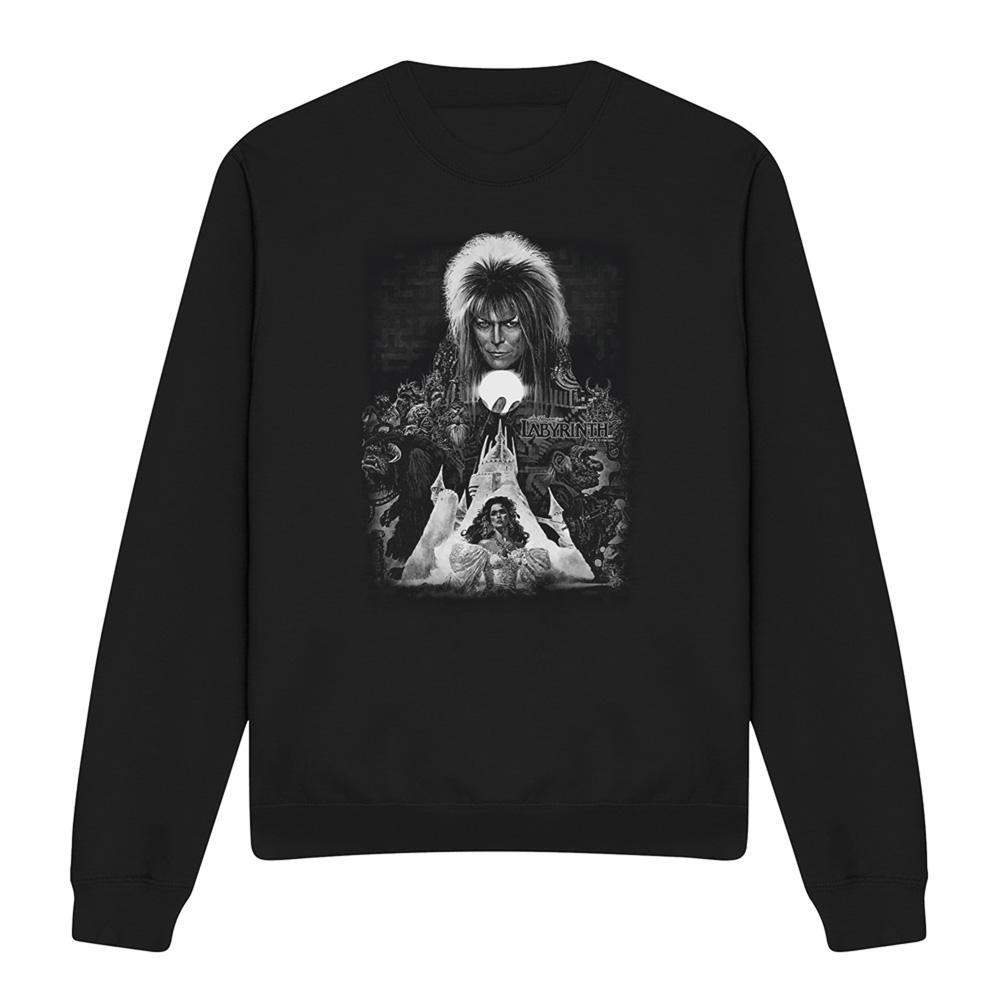 Black - Front - Labyrinth Unisex Adult Castle Sweatshirt