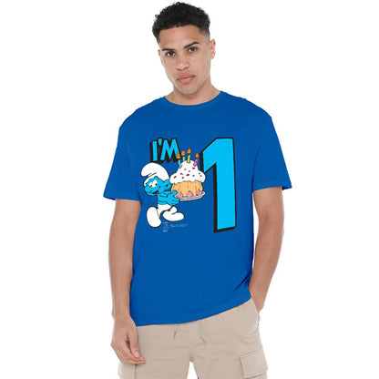 Royal Blue - Lifestyle - The Smurfs Unisex Adult I´m 1 Birthday T-Shirt