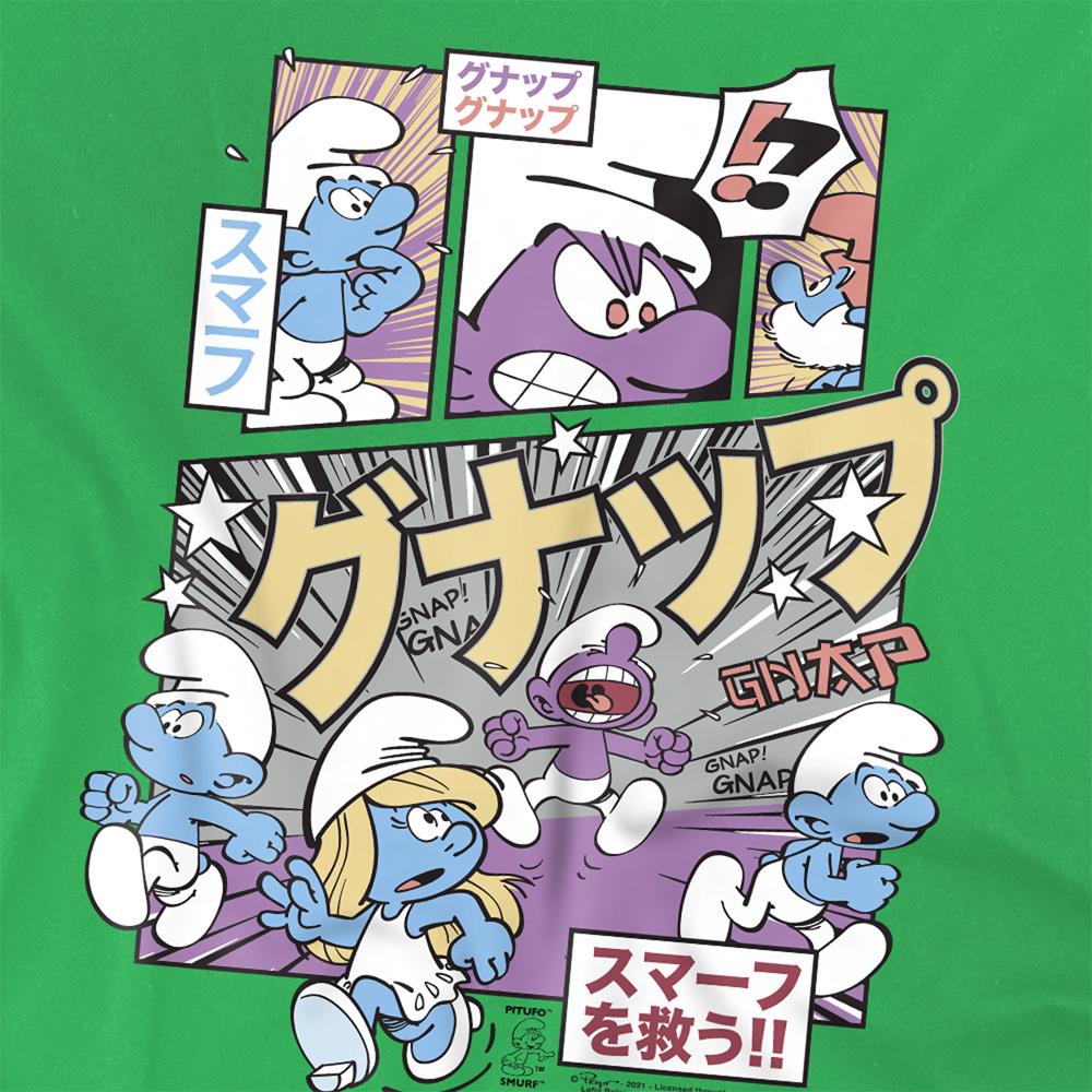 Kelly Green - Side - The Smurfs Unisex Adult Manga T-Shirt